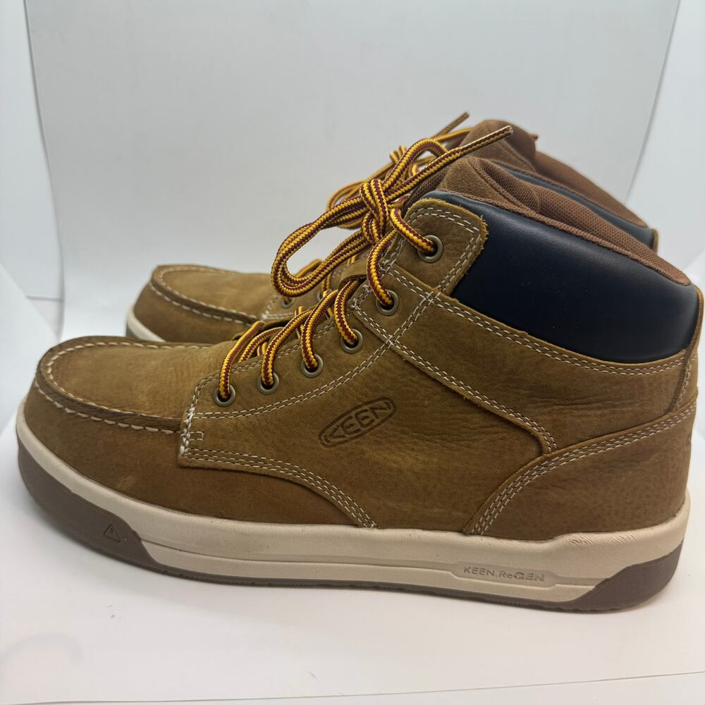 KEEN Gibson Waterproof Work Boot Men's US 11D Belgian Mid Top Lace Up Soft Toe